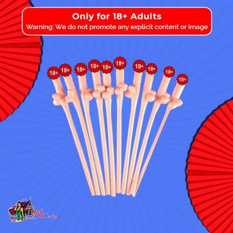 Pack of Ten Willy Straws Blow me KP-001