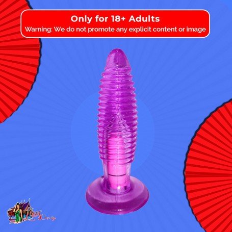 Purple Jelly Anal Vibrating Butt Plug With Suction Cup AD-024
