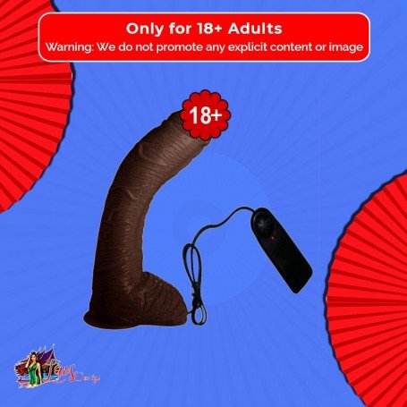 Big Bent 10" Realistic Vibrator Suction Cup Chocolate Dong Vibrator RSV-075