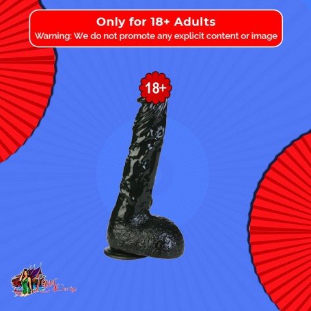 8 inch Black Realistic Non Vibrator With Suction Cup RSNV-018